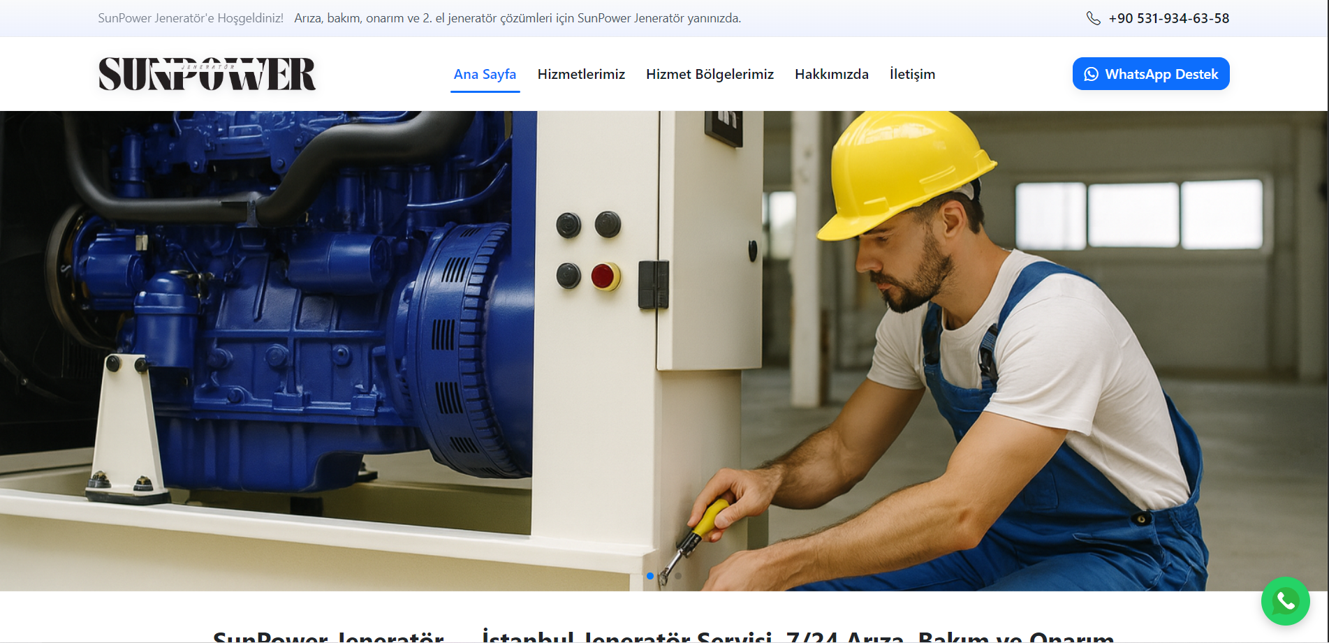 Sunpower Jeneratör - Web Tasarım ve SEO Projesi